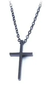 Collier croix inox noire