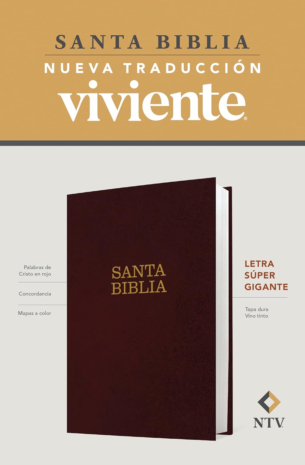 NTV letra super gigante Santa Biblia dura vino