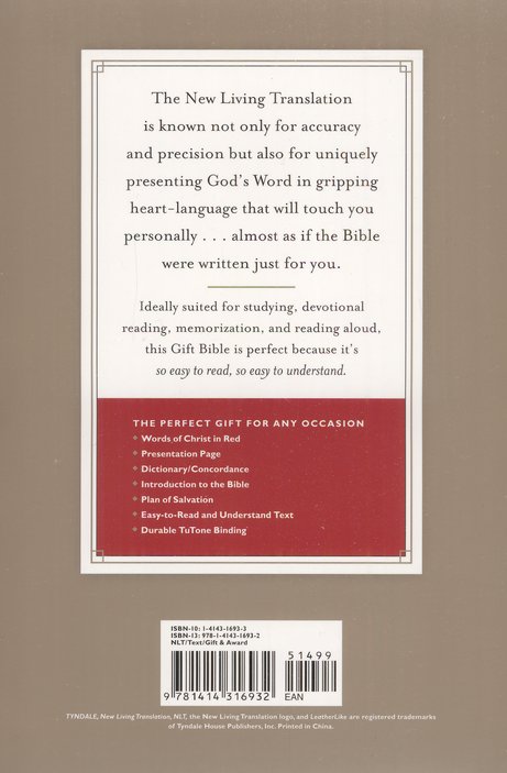 NLT gift Bible Brown/Tan