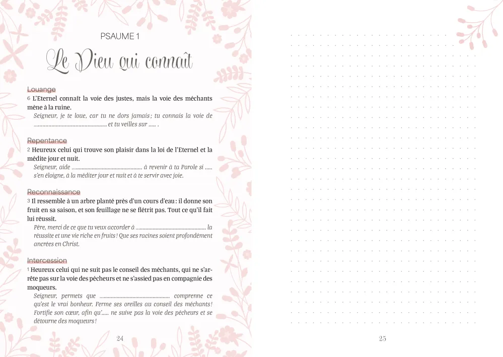 Prier pour nos enfants avec les Psaumes - Journal de prières