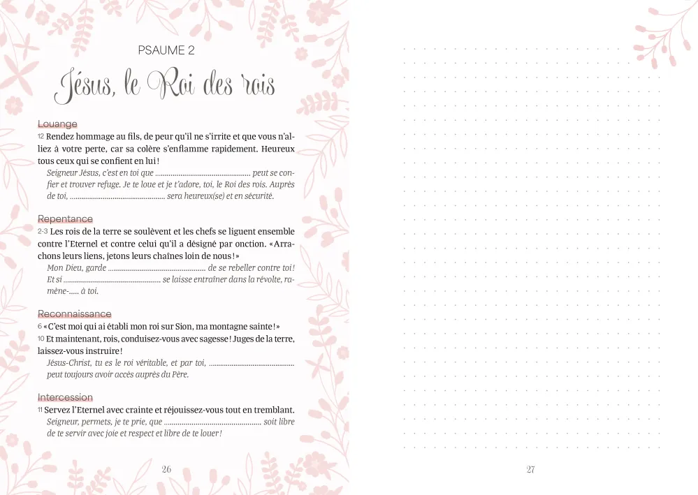 Prier pour nos enfants avec les Psaumes - Journal de prières