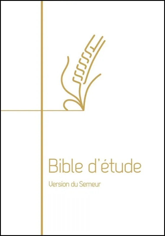Bible Semeur Etude souple textile blanc or