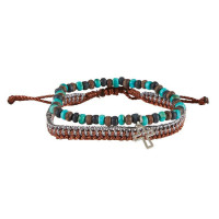 Bracelet double couleurs + croix