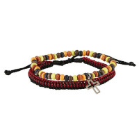 Bracelet double couleurs + croix