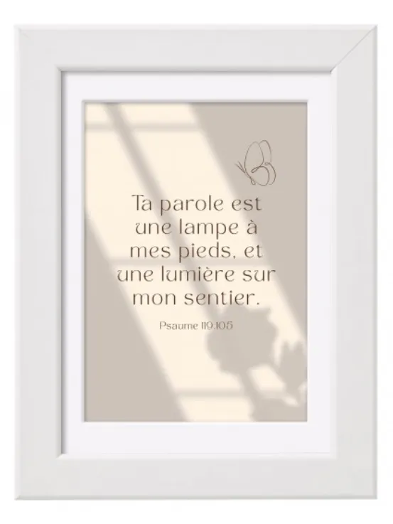 Cadre Ta parole est une lampe à mes pieds... - Ps. 119:105