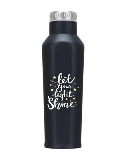 Bouteille thermos Let your light shine - black