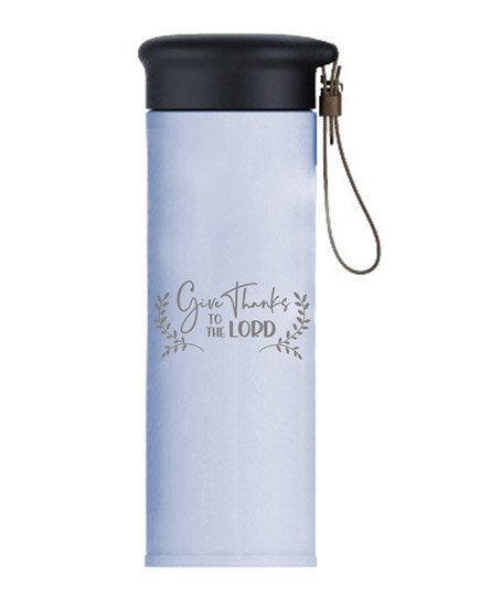 Bouteille thermos Give thanks to the Lord - light blue