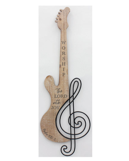 Guitare bois - Worship the Lord with joy - Psalm 100:2