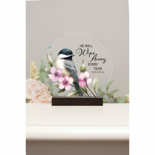 Plaque verre He will wipe away every tear - Revelation 21:4