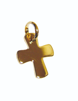 Pendentif croix plaqué or 16mm - carrée