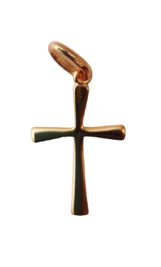 Pendentif croix plaqué or de Ravenne