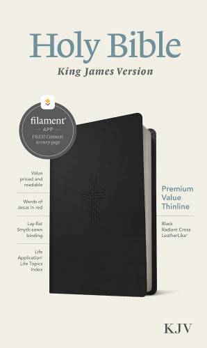KJV Bible black radiant cross thinline