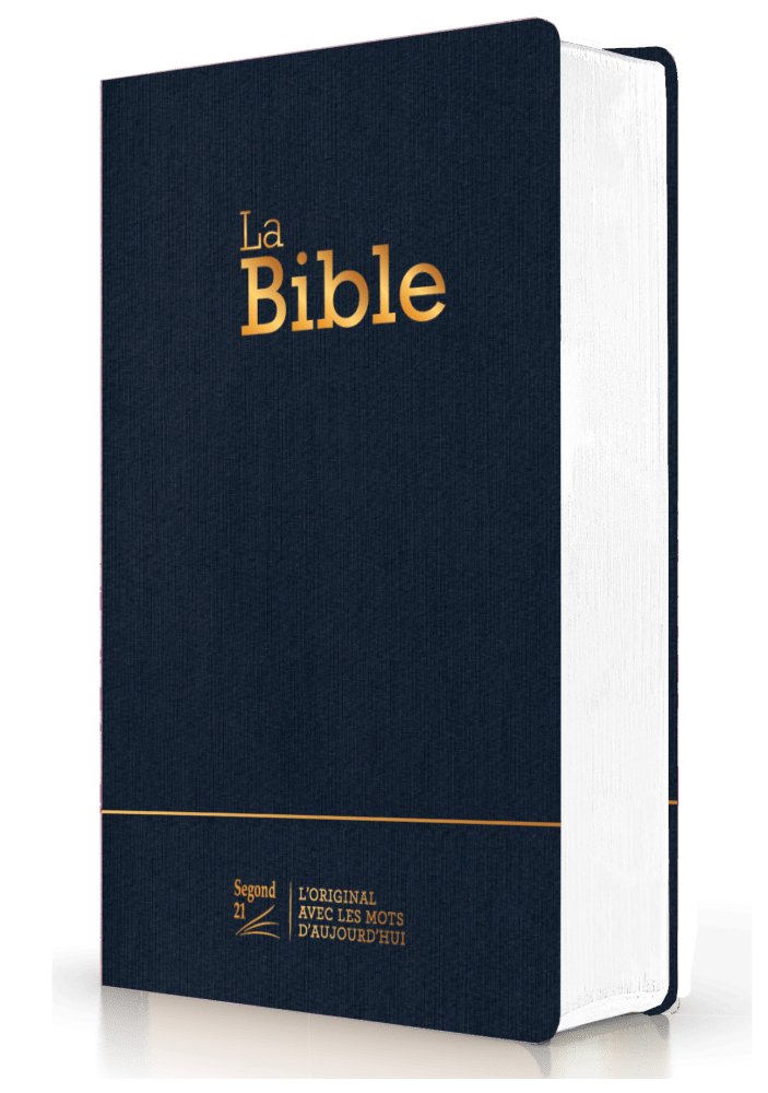 Bible SG21 souple toile bleu marine