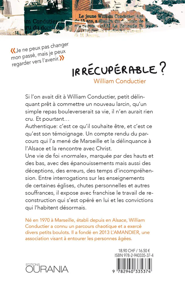 Irrécupérable ? - itinéraire d'un délinquant