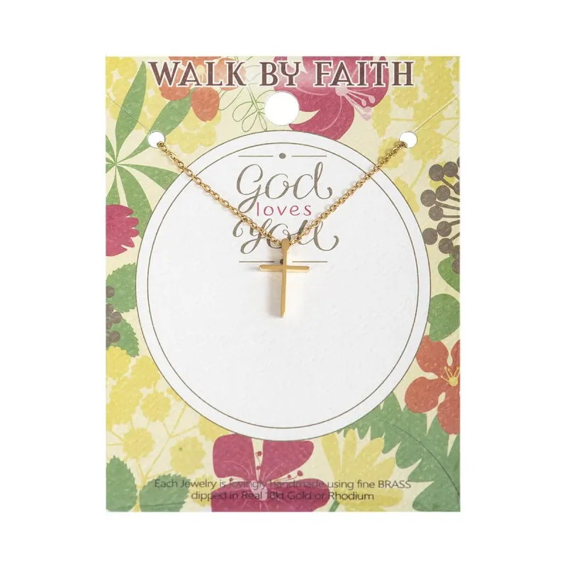 Collier croix en inox doré