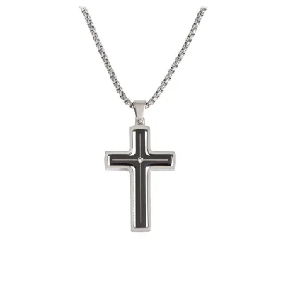 Collier croix avec strass