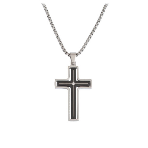 Collier croix avec strass