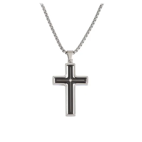 Collier croix avec strass