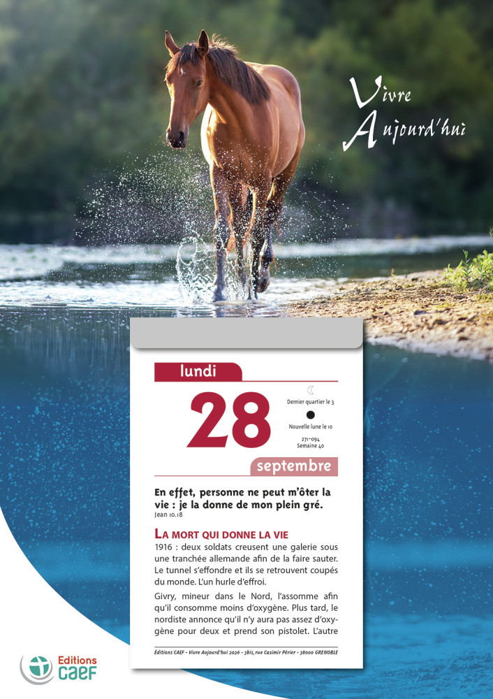 Calendrier - Vivre aujourd'hui - mural