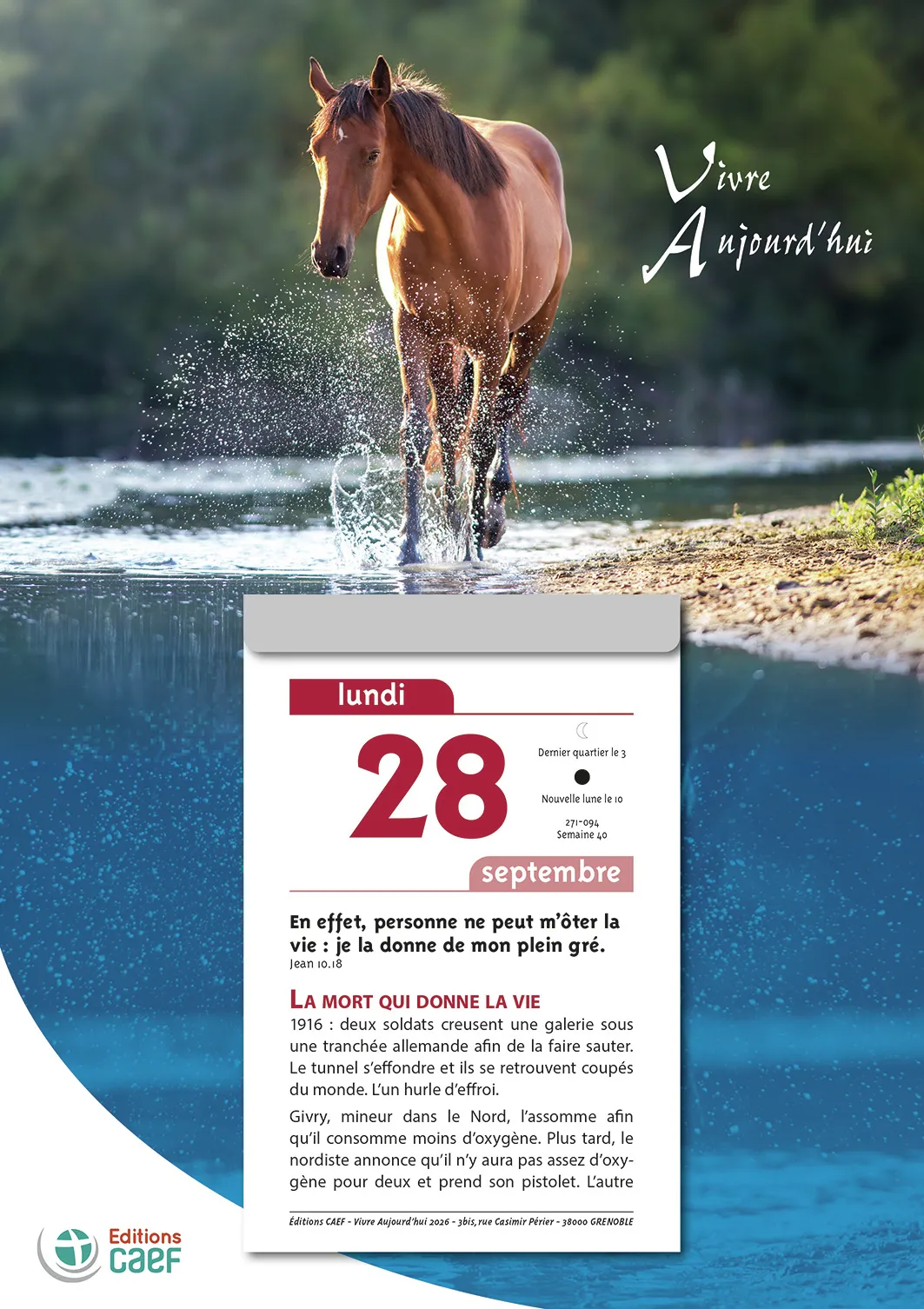 Calendrier - Vivre aujourd'hui - mural