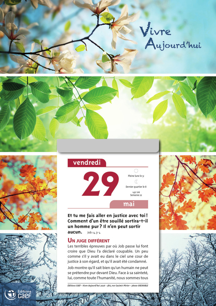 Calendrier - Vivre aujourd'hui - mural