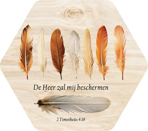 Zeshoekig frame - De Heer zal mij beschermen - 2 Tim. 4:18
