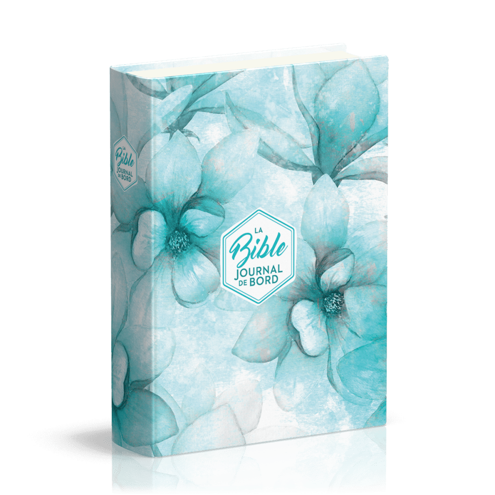 Bible SG21 Journal de bord rigide textile fleurs bleues