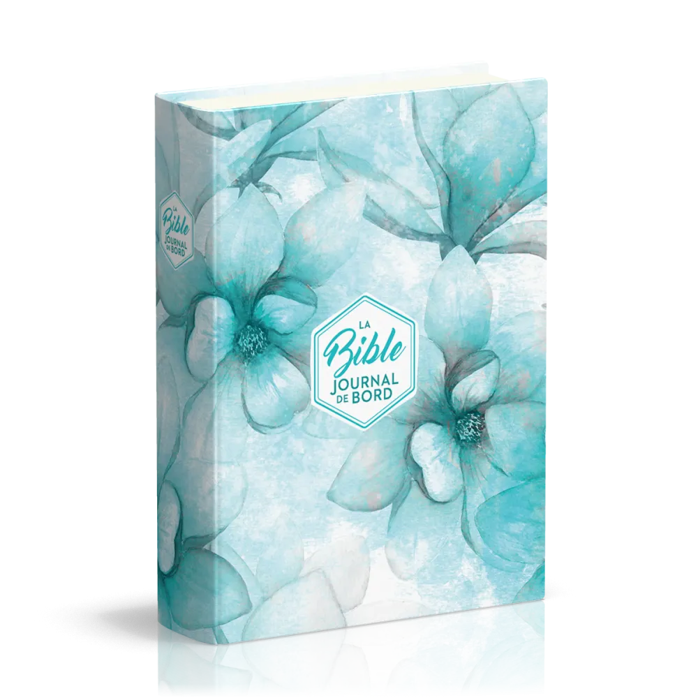 Bible SG21 Journal de bord rigide textile fleurs bleues