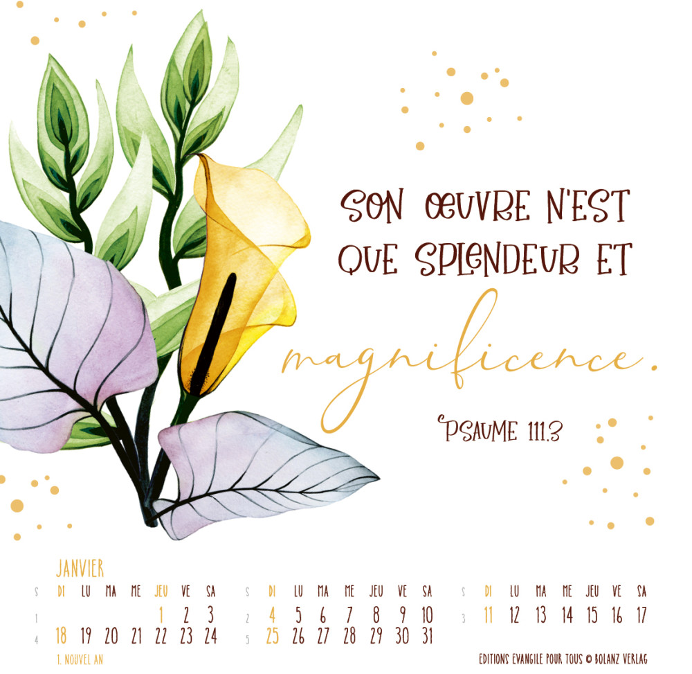 Calendrier - Mon fidèle soutien