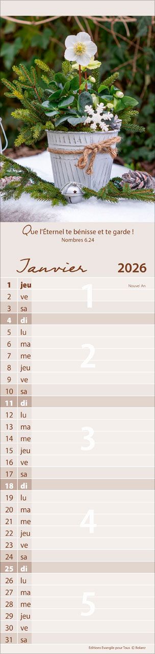 Calendrier - Pour Nous - Fleurs