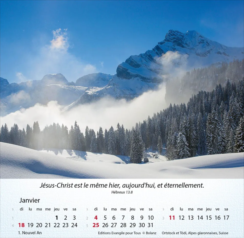 Calendrier - Montagnes - Merveilles de la création