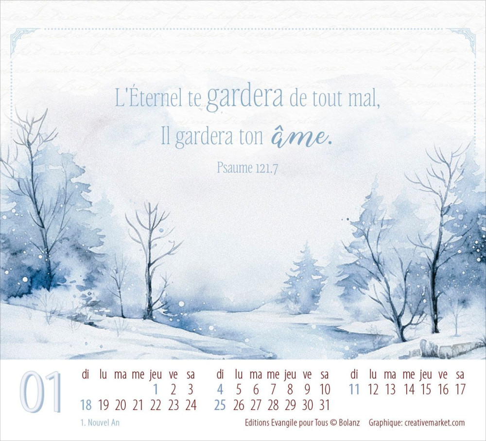 Calendrier - mini splendeur