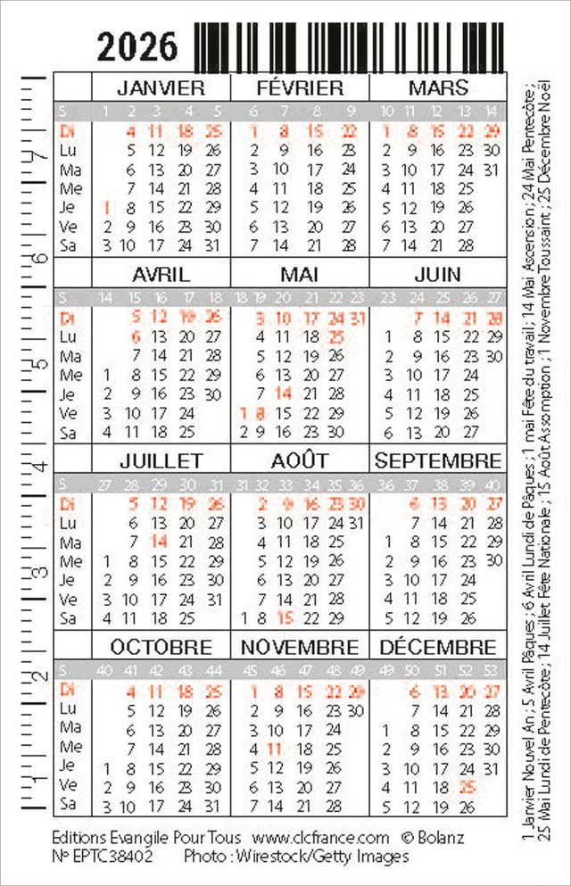 Calendrier carte - mer