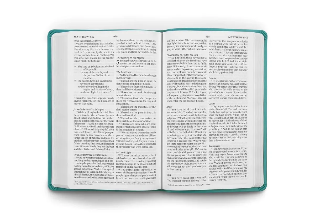 ESV LP thinline Bible turquoise