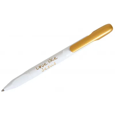 Stylo blanc/doré Love Like Jesus