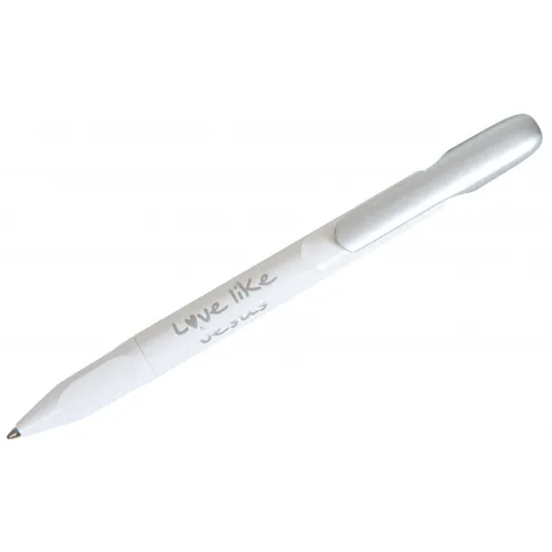 Stylo blanc/argenté Love Like Jesus