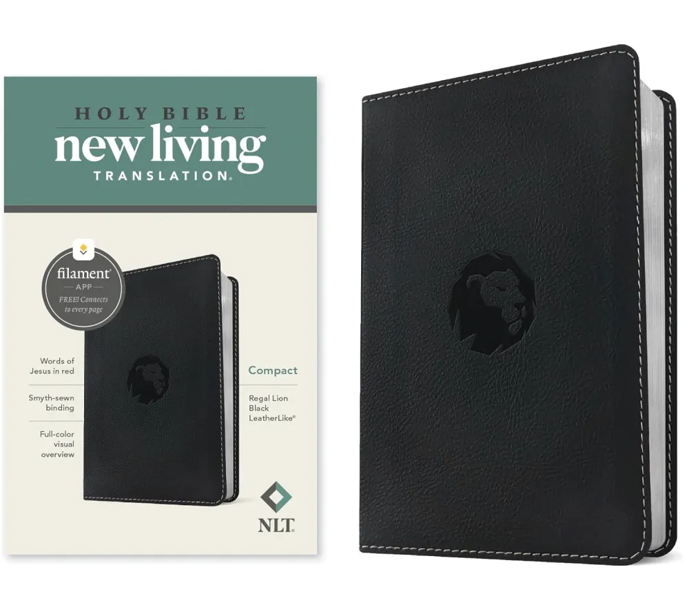 NLT compact Bible regal lion black