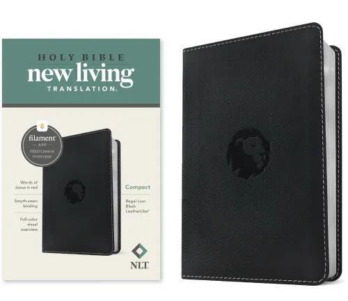 NLT compact Bible regal lion black