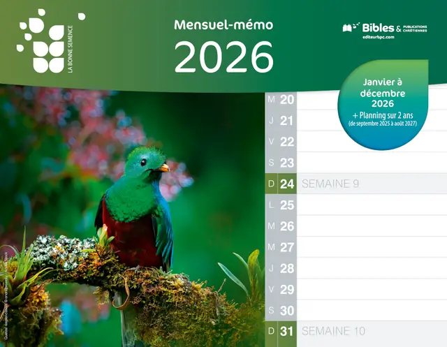 Calendrier Bonne Semence mensuel memo