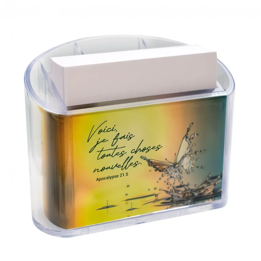 Distributeur bloc-note Voici je fais toutes choses nouvelles - Ap. 21:5
