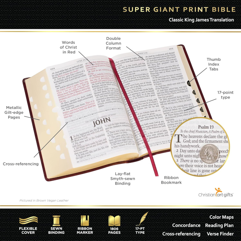 KJV The Holy Bible super giant print gray