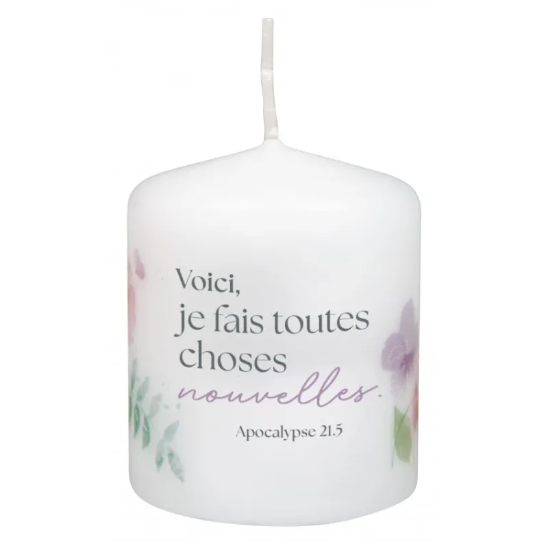 Bougie Voici je fais toutes choses nouvelles - Ap. 21:5