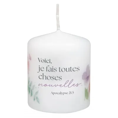 Bougie Voici je fais toutes choses nouvelles - Ap. 21:5