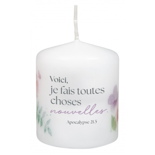 Bougie Voici je fais toutes choses nouvelles - Ap. 21:5