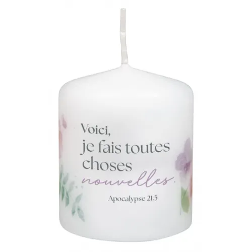 Bougie Voici je fais toutes choses nouvelles - Ap. 21:5
