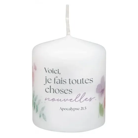 Bougie Voici je fais toutes choses nouvelles - Ap. 21:5
