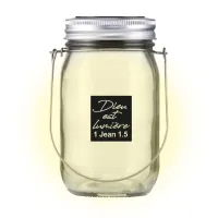 Lampe solaire en verre Dieu est lumière - 1 Jean 1:5