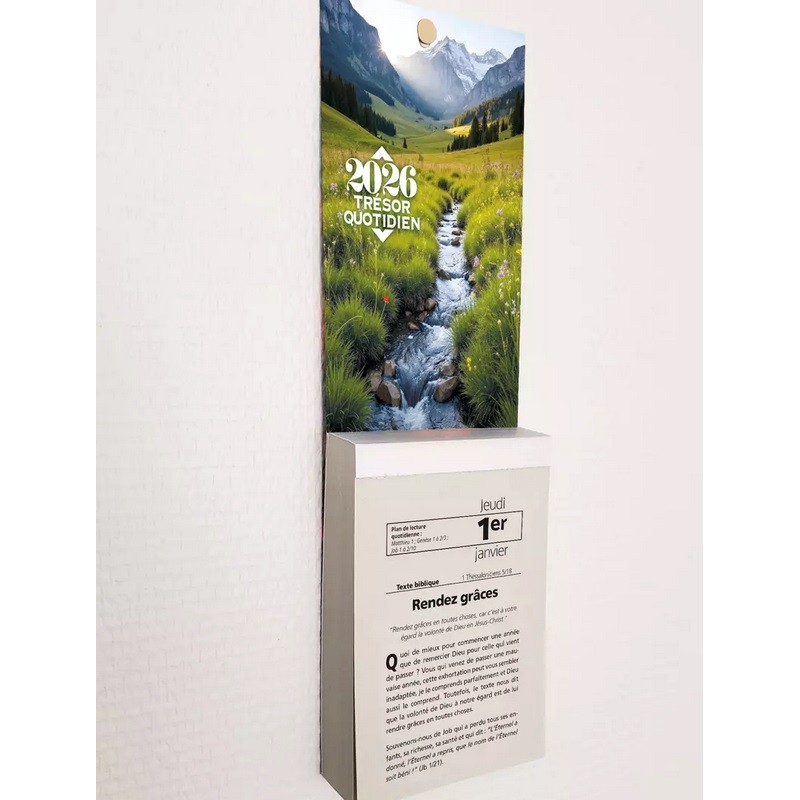 Calendrier - Trésor quotidien - mural (ruisseau ou coquelicots)