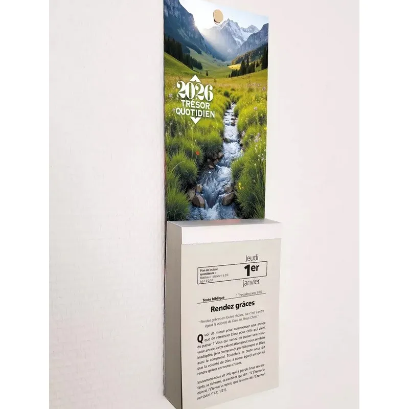 Calendrier - Trésor quotidien - mural (ruisseau ou coquelicots)