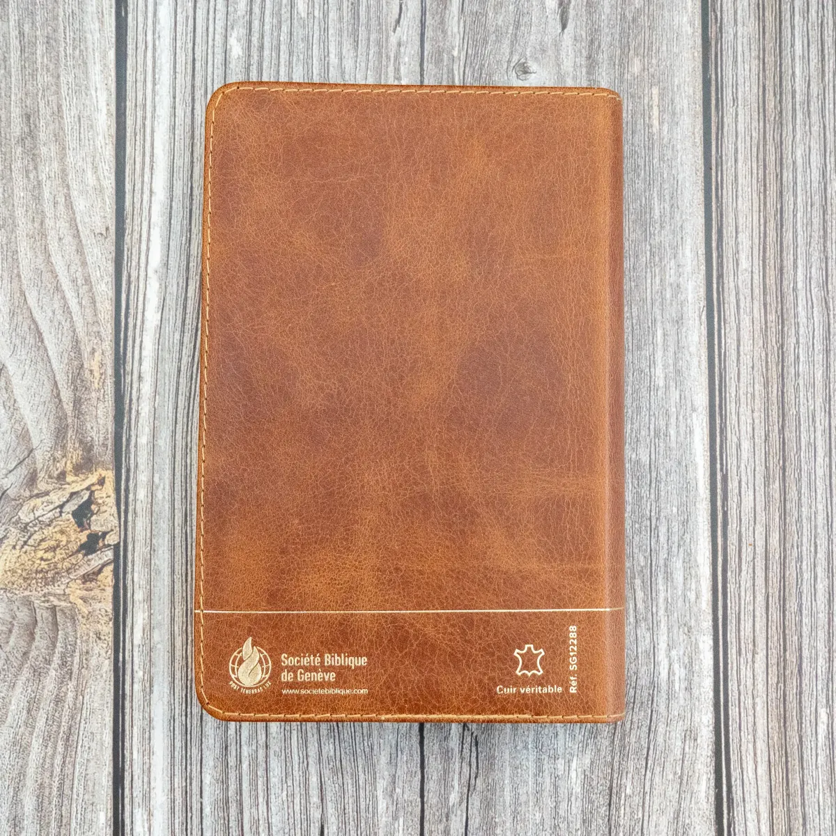 Bible SG21 souple cuir brun or